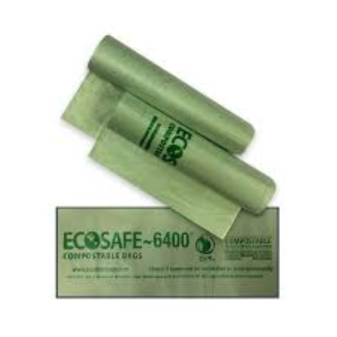 COMPOSTABLE BAGS GREEN W35''XL47''35MIC 15BAGS